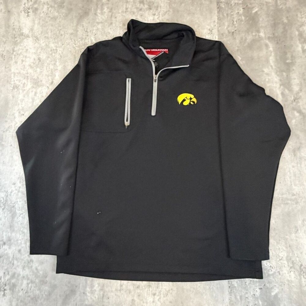 Sun Mountain Quarter Zip Pullover Iowa Hawkeyes Men's Large Black Golf